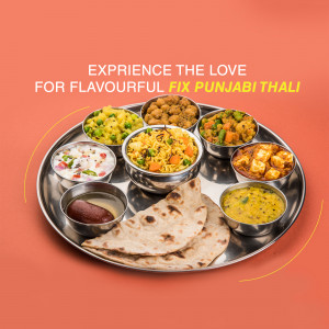 Punjabi Thali - A Flavorful Experience Flyer For Pinterest