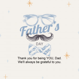 Father's Day greeting with glasses, mustache, and bow tie