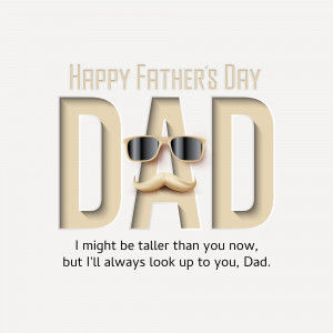 Father's Day greeting card with 'DAD' in layered paper cut style