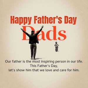 Father and son silhouette with 'Happy Father's Day' text