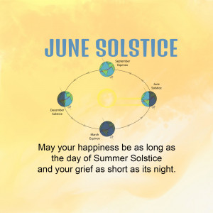 Illustration depicting the June Solstice and Earth's orbit around the sun.