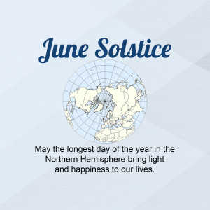Image depicting the June Solstice with a world map and celebratory text.