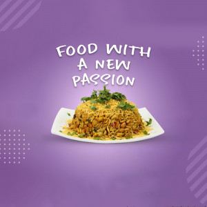 Food With A New Passion - Delicious Indian Snack Graphic For Instagram