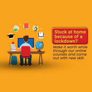 Online Learning During Lockdown Business Poster For Facebook