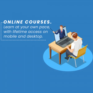 Online Courses - Learn At Your Own Pace Promotional Banner For Threads