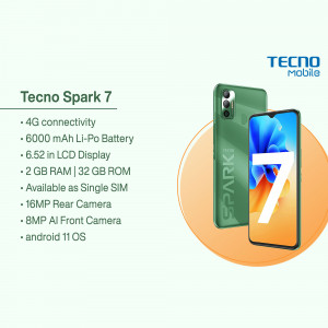Tecno Spark 7 Smartphone Advertisement Template For WhatsApp