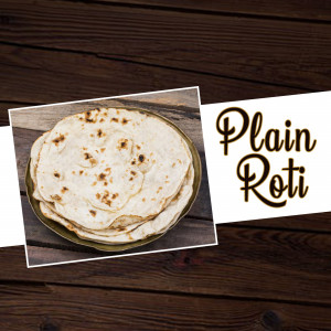 Stack of freshly made plain roti on a plate