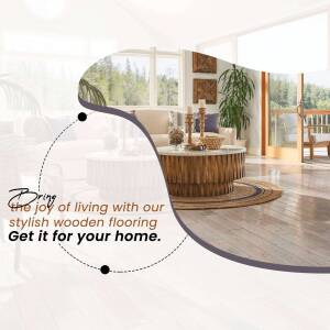 Stylish Wooden Flooring For Your Home Promotional Banner For WhatsApp