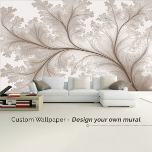 Elegant Floral Wall Mural In Modern Living Room Poster For Google Business Profile