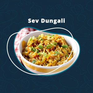 A bowl of Sev Dungali, a traditional Indian snack