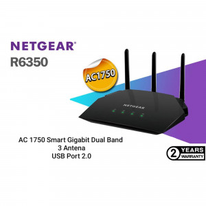 NETGEAR R6350 AC1750 Smart Gigabit Dual Band Router with 3 Antennas