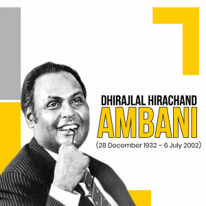 Dhirajlal Hirachand Ambani Portrait Design For Threads