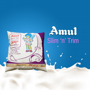 Amul Slim 'n' Trim Milk Pack Business Poster For Threads