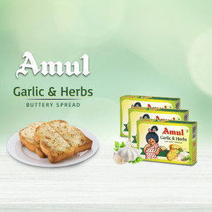 Amul Garlic & Herbs Buttery Spread with toast