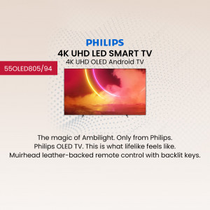 Philips 55OLED805/94 4K UHD OLED Android TV with Ambilight