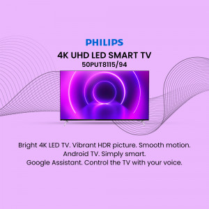 Philips 50PUT8115/94 4K UHD LED Smart TV with vibrant HDR picture