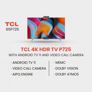 TCL 65P725 4K HDR TV with Android TV and Video Call Camera
