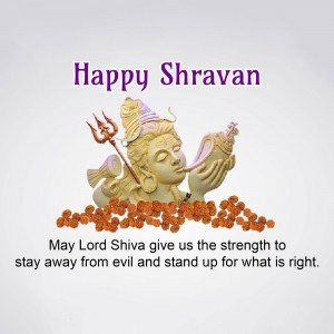 Happy Shravan - Lord Shiva Blessings Banner For Telegram