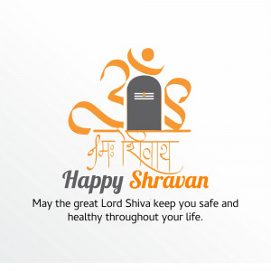 Happy Shravan - Lord Shiva Blessing Promotional Banner For Pinterest