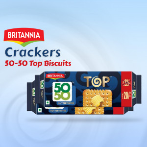 Pack of Britannia 50-50 Top Biscuits