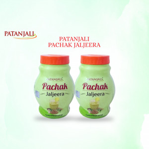Two bottles of Patanjali Pachak Jaljeera digestive drink