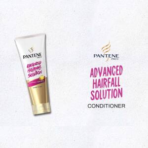 Close-up of Pantene Advanced Hairfall Solution Conditioner tube
