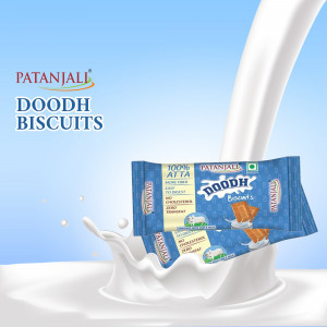 Patanjali Doodh Biscuits - Milk Splash Poster For Twitter