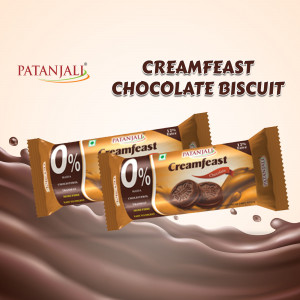 Patanjali Creamfeast Chocolate Biscuit Marketing Image For Google Business Profile