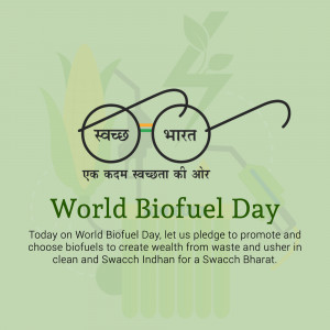 World Biofuel Day - Swachh Bharat Marketing Image For WhatsApp