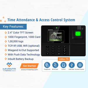 Navanta mBio-7S Time Attendance & Access Control System with fingerprint scanner