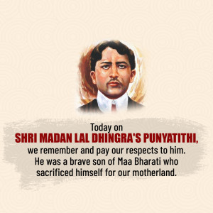 Madan Lal Dhingra Punyatithi Social Media Post For Facebook