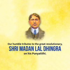 Madan Lal Dhingra Punyatithi Flyer For WhatsApp