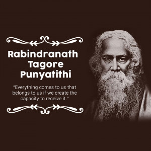Rabindranath Tagore Punyathithi Branding Post For Pinterest