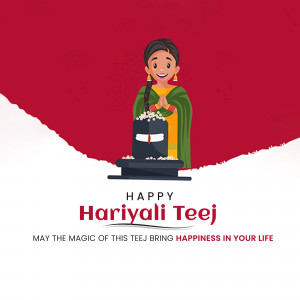 Happy Hariyali Teej Greeting Business Poster For Pinterest