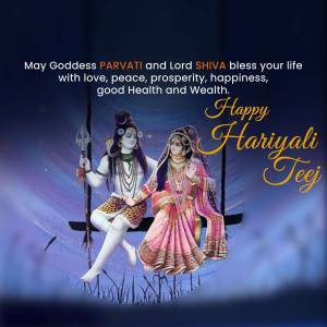 Happy Hariyali Teej - Lord Shiva And Goddess Parvati Branding Post For Pinterest