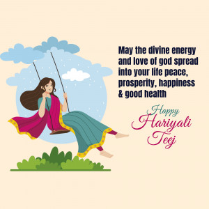 Happy Hariyali Teej Greetings Banner For Twitter
