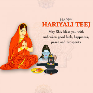 Happy Haritalika Teej Greetings Marketing Image For WhatsApp