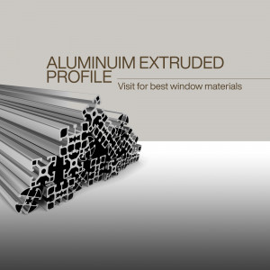Close-up of various aluminum extruded profiles used in window construction.