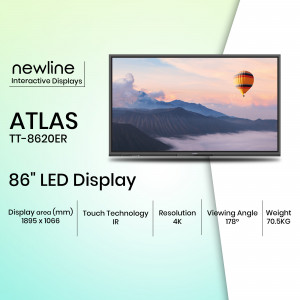 Newline Interactive Atlas TT-8620ER LED Display Marketing Image For Facebook