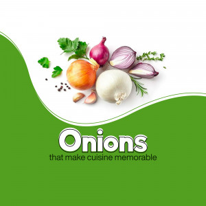 A variety of fresh onions including yellow, white, and red onions with herbs and spices.