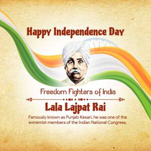 Happy Independence Day - Lala Lajpat Rai Graphic For WhatsApp