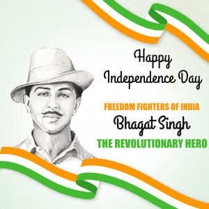 Happy Independence Day - Bhagat Singh Template For LinkedIn