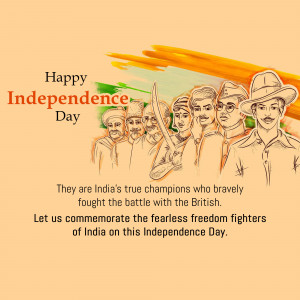 Happy Independence Day - Indian Freedom Fighters Flyer For LinkedIn