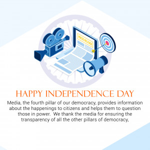 Happy Independence Day - Media & Democracy Branding Post For Facebook