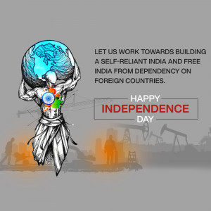 Happy Independence Day - Self-Reliant India Artwork For Threads