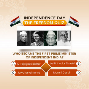 Independence Day Quiz: First Prime Minister Of India Business Poster For Pinterest