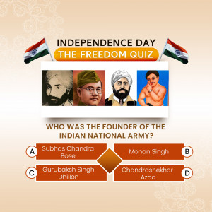 Independence Day Quiz: Founder Of Indian National Army Poster For LinkedIn