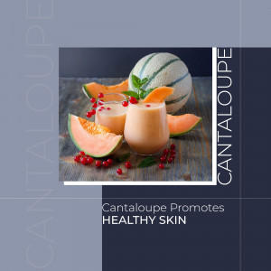 Cantaloupe Smoothie & Fruit Banner For Pinterest