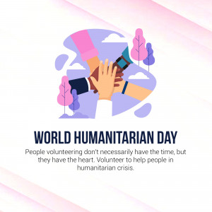 World Humanitarian Day Illustration Poster For LinkedIn