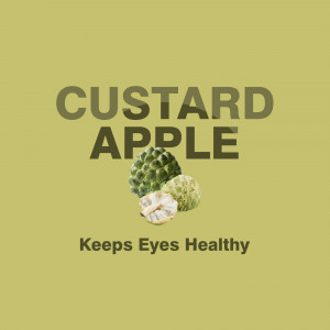 Image of custard apples with text promoting eye health